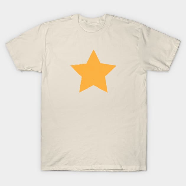 Orange Grunge Star T-Shirt by stuartjsharples